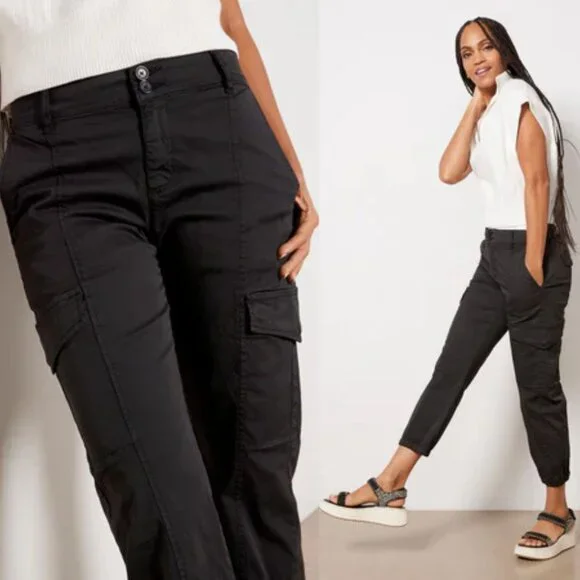 Sanctuary Rebel Cargo Ankle Mid Rise Relaxed Fit Pants CP0694NTO | 25 | Obsedian - Picture 10 of 14